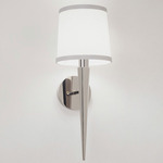 Pacific Heights Wall Sconce - Polished Nickel / White Linen