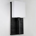 Pisces Wall Sconce - Blackened Brass / White Linen
