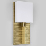Pisces Wall Sconce - Satin Brass / White Linen
