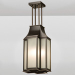 Belvedere Outdoor Lantern Pendant - Antiqued Boyd Brass / Frosted