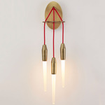 Icicle Triple Wall Sconce - Satin Brass / Etched Glass Icicle