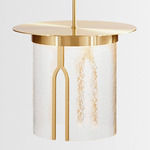 Duet Pendant - Satin Brass / Textured Clear