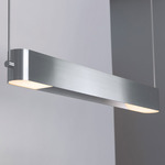 Loop Linear Pendant - Satin Nickel / White