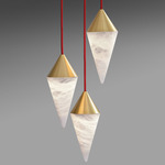 Nebula Multi Light Pendant - Satin Brass / Alabaster