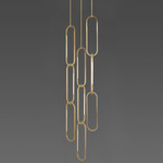 Ovalo Chain Cluster Pendant - Satin Brass