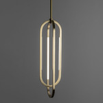 Ovalo Double Pendant - Satin Brass