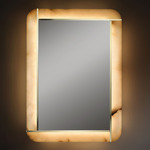 Volterra Illuminated Mirror - Satin Brass / Alabaster