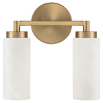 Alyssa Bathroom Vanity Light - Aged Brass / White