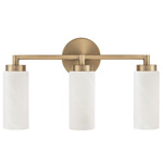 Alyssa Bathroom Vanity Light - Aged Brass / White