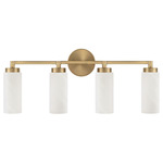 Alyssa Bathroom Vanity Light - Aged Brass / White