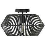 Kaiya Semi Flush Ceiling Light - Matte Black