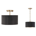 Donovan Semi Flush Ceiling / Pendant - Matte Brass / Black Stain