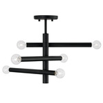 Zane Semi Flush Ceiling Light - Matte Black