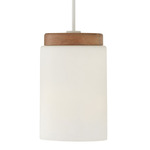 Liam Mini Pendant - Matte White / Natural Wood