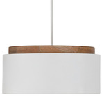 Liam Pendant - Matte White / Natural Wood