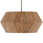 Nadeau Pendant - Patina Brass / Light Wood