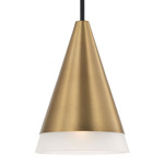 Avant Pendant - Matte Black / Aged Brass / Frosted