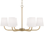 Brody Chandelier - Aged Brass / White Fabric