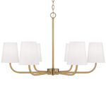 Brody Chandelier - Aged Brass / White Fabric