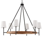 Jonah Chandelier - Matte Black / Light Wood / White