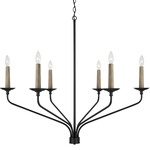 Wilder Chandelier - Matte Black / Natural