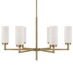 Alyssa Chandelier - Aged Brass / White