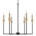 Avant Chandelier - Matte Black / Aged Brass