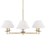 Gilda Chandelier - Aged Brass / White