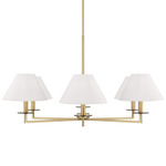 Gilda Chandelier - Aged Brass / White