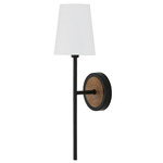 Jonah Wall Sconce - Matte Black / Light Wood / White