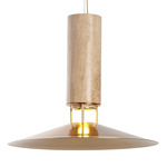 Rebound Pendant - Travertine / Brass