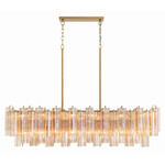 Addis Linear Chandelier - Aged Brass / Amber