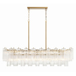 Addis Linear Chandelier - Aged Brass / Clear