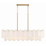 Addis Linear Chandelier - Aged Brass / White