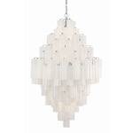 Addis Tiered Chandelier - Polished Chrome / White