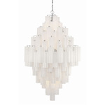 Addis Tiered Chandelier - Polished Chrome / White