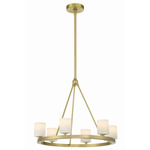 Aragon Chandelier - Soft Brass / White