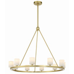 Aragon Chandelier - Soft Brass / White