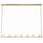 Aragon Linear Chandelier - Soft Brass / White