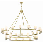 Aragon Double Tier Chandelier - Soft Brass / White