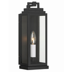 Aspen Outdoor Wall Sconce - Matte Black / Clear