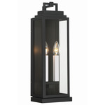 Aspen Outdoor Wall Sconce - Matte Black / Clear
