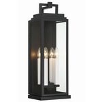 Aspen Outdoor Wall Sconce - Matte Black / Clear