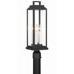 Aspen Outdoor Post Light - Matte Black / Clear