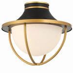 Atlas Outdoor Ceiling Light - Matte Black / Gold / White