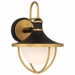 Atlas Outdoor Wall Sconce - Matte Black / Gold / White