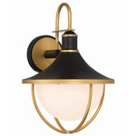 Atlas Outdoor Wall Sconce - Matte Black / Gold / White