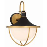 Atlas Outdoor Wall Sconce - Matte Black / Gold / White