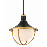 Atlas Outdoor Pendant - Matte Black / Gold / White