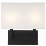 Durham Wall Sconce - Black Forged / White